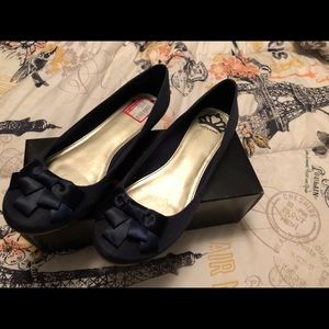 New Adele, Navy Silk flats